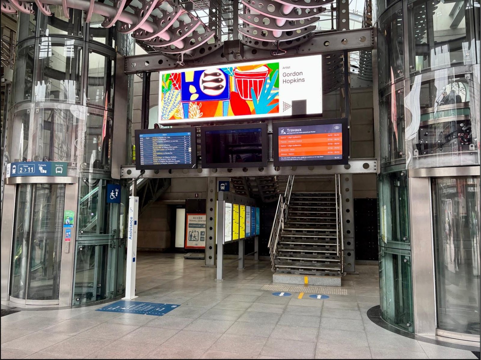 Gordon Hopkins' work on digital screens in a station